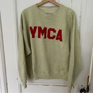 Fruit of the Loom Green Crewneck Sweater with Red Letters